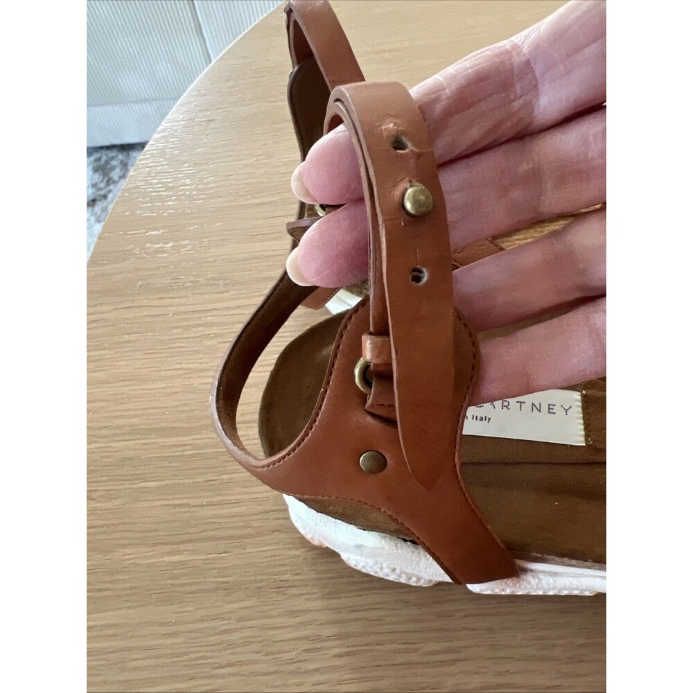 Stella McCartney Women's Sandals Size 39.5 Toe Strap Leather Cork --Damaged! - Picture 7 of 15